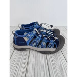 Keen Newport H2 sandals kids size 4 blue camo closed toe water outdoor hiking